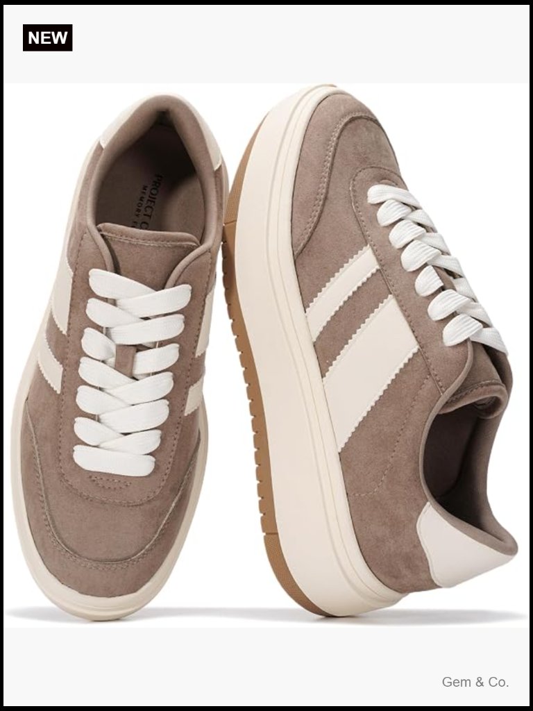 Platform Sneakers Lightweight Memory Foam Insole Non-Slip Fashion